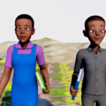 Screenshot from meta-beliefs video of two children walking but not interacting